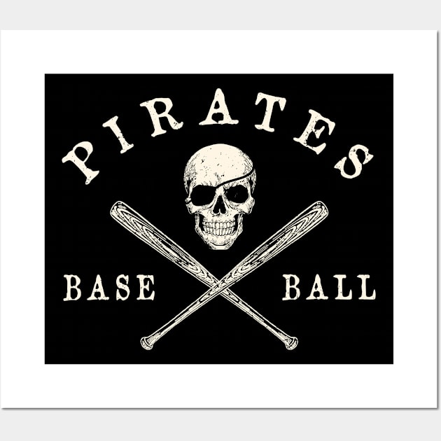 Pittsburgh Pirates Baseball by Buck Tee Wall Art by Buck Tee